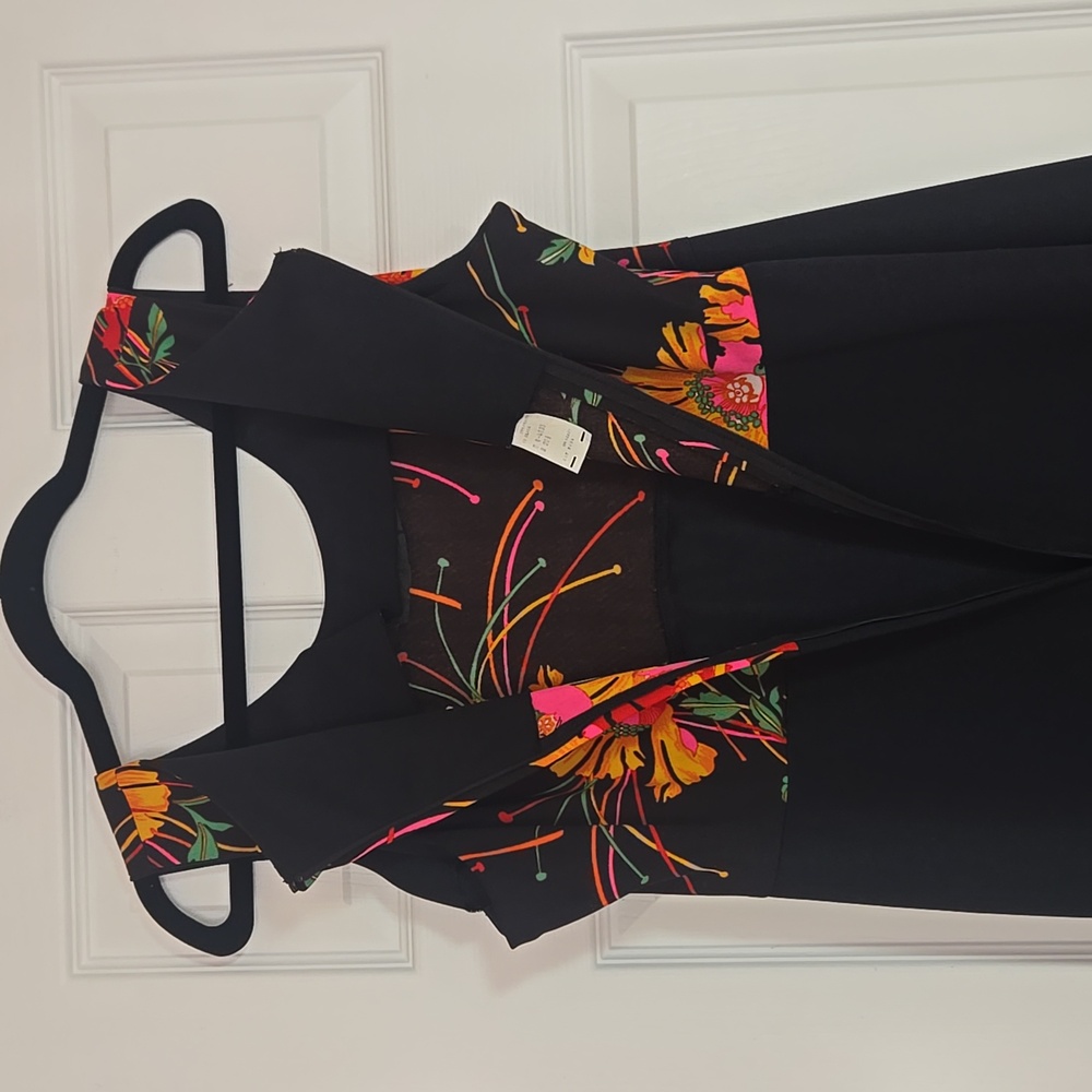 Vintage 70s Floral Maxi Black Hostess Cocktail Evening Party Dress | Size M - Picture 15 of 16